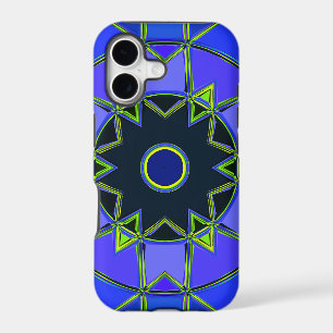 Cartoon Mandala Blue Green and Black