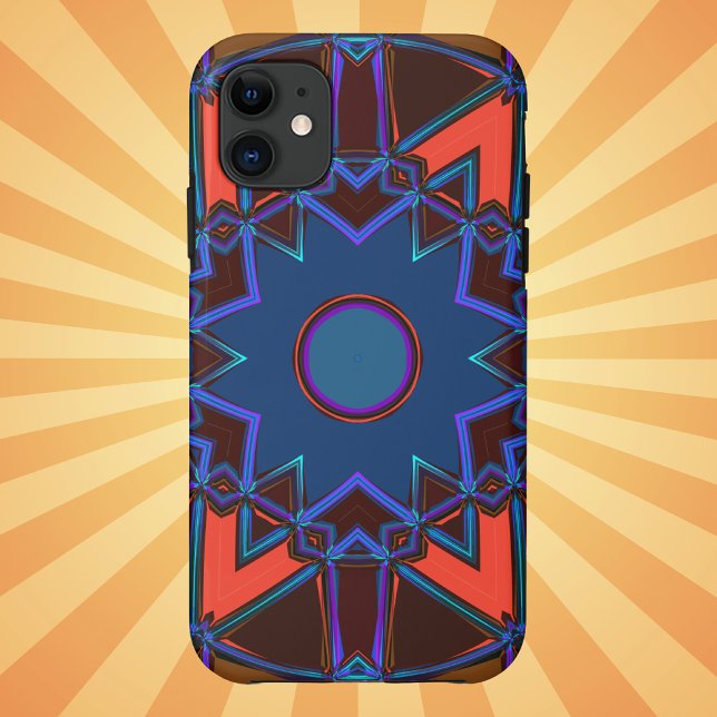 Cartoon Mandala Blue Orange and Purple Case-Mate iPhone Case (Creator Uploaded)