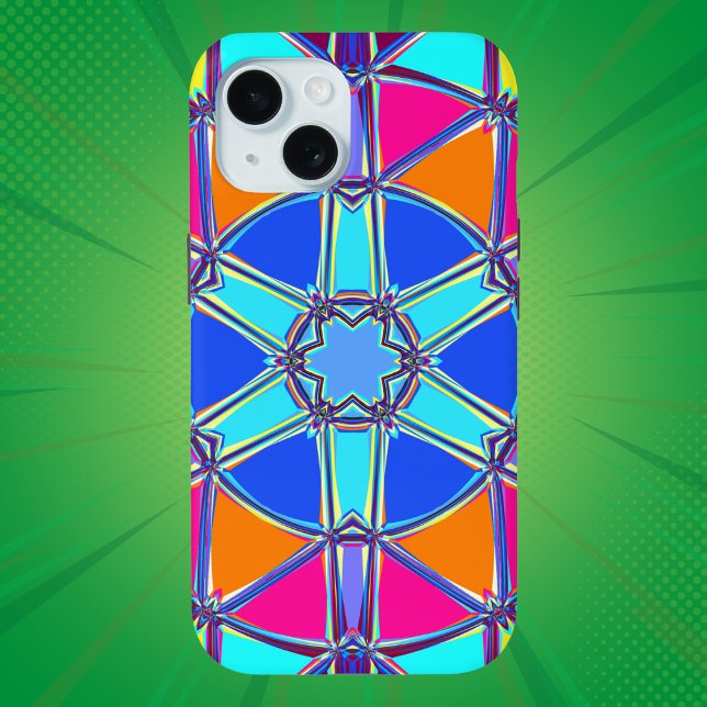 Cartoon Mandala Blue Pink Yellow and Orange Case-Mate iPhone Case (Creator Uploaded)