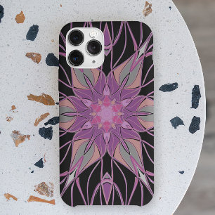 Cartoon Mandala Flower Black Purple an Pink iPhone 11 Case