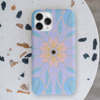 Cartoon Mandala Flower Blue and Yellow