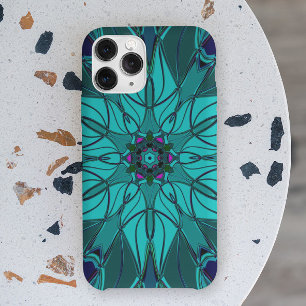 Cartoon Mandala Flower Blue iPhone 11 Case