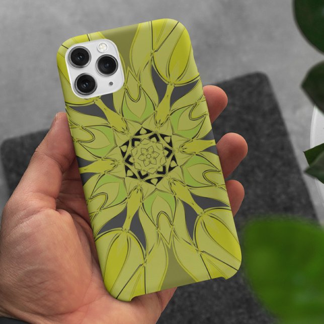 Cartoon Mandala Flower Green Case-Mate iPhone Case (Creator Uploaded)