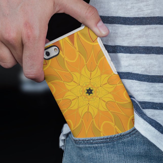Cartoon Mandala Flower Orange Yellow and Red Case-Mate iPhone Case (Creator Uploaded)