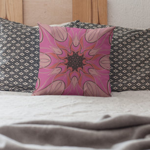 Cartoon Mandala Flower Pink Cushion