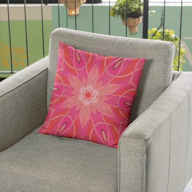 Cartoon Mandala Flower Pink Cushion (Creator Uploaded)