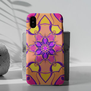 Cartoon Mandala Flower Pink Purple and Orange iPhone 11 Case