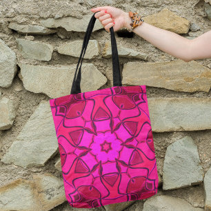 Cartoon Mandala Flower Pink Tote Bag