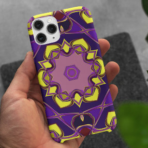 Cartoon Mandala Flower Yellow and Purple iPhone 11 Case