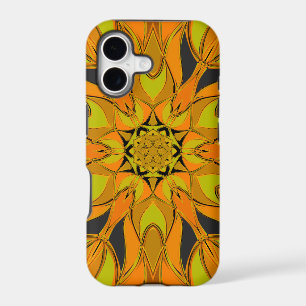 Cartoon Mandala Flower Yellow Orange and Blue