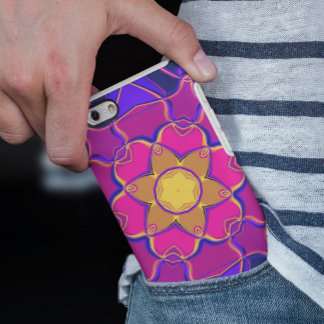 Cartoon Mandala Flower Yellow Pink and Blue iPhone 11 Case