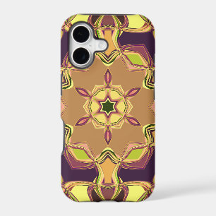 Cartoon Mandala Flower Yellow Purple and Orange