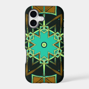 Cartoon Mandala Green Black and Yellow