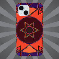 Cartoon Mandala Purple and Orange