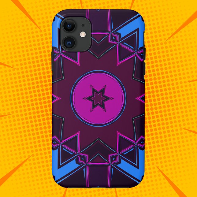 Cartoon Mandala Purple Pink and Blue Case-Mate iPhone Case (Creator Uploaded)
