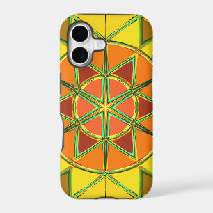 Cartoon Mandala Yellow Orange and Green
