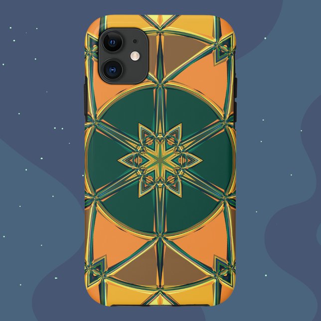 Cartoon Mandala Yellow Orange and Green Case-Mate iPhone Case (Creator Uploaded)