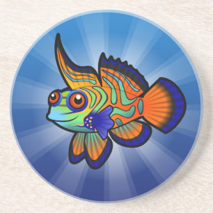 Cartoon Mandarin / Dragonet Fish Coaster