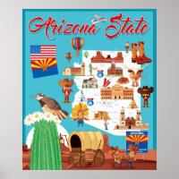 Cartoon Map of Arizona