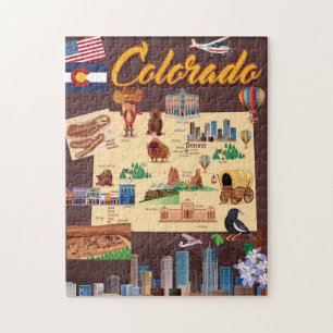 Cartoon Map of Colorado Jigsaw Puzzle