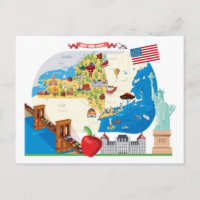 Cartoon Map of New York State