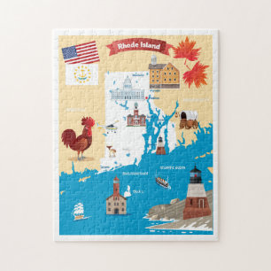 Cartoon Map of Rhode Island Jigsaw Puzzle
