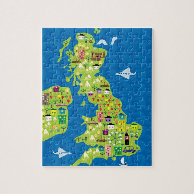 Cartoon Map of the UK Puzzle (Vertical)