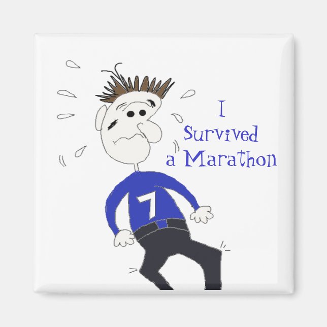 Cartoon Marathon Runner Magnet (Front)