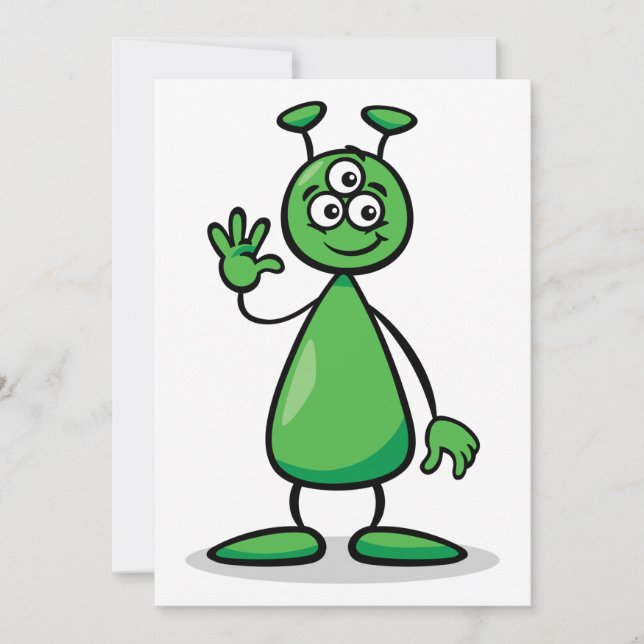 Cartoon Martian Invitation (Front)