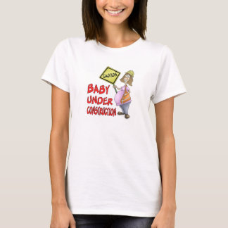 Cartoon Maternity T-Shirt: Baby Under Construction T-Shirt