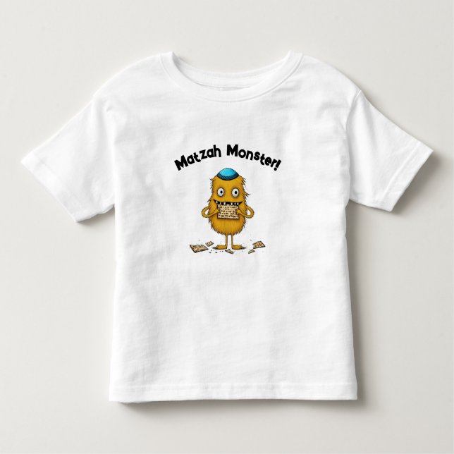 Cartoon Matzah Monster Passover T-Shirt (Front)