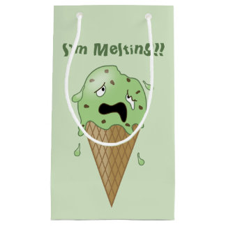 Cartoon Melting Ice Cream Cone (I'm Melting) Small Gift Bag