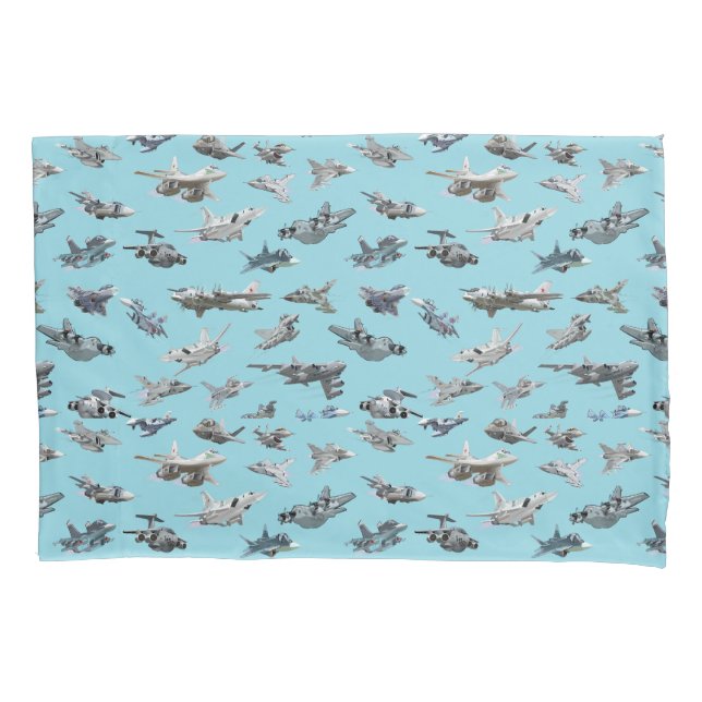 Cartoon military aeroplanes seamless pattern pillowcase (Front)