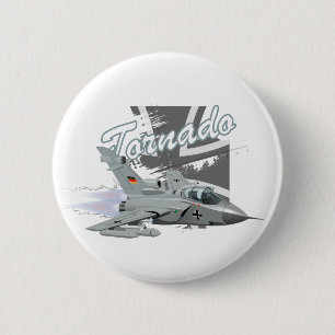 Cartoon military fighter plane 6 cm round badge