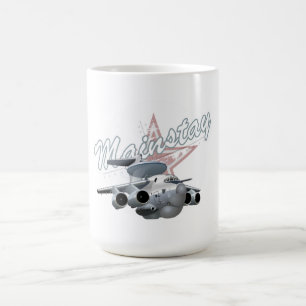 Cartoon military plane coffee mug
