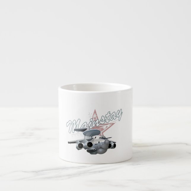 Cartoon military plane espresso cup (Front)