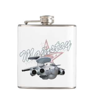 Cartoon military plane hip flask