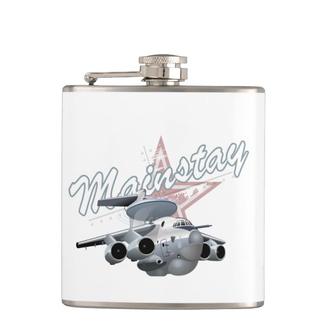Cartoon military plane hip flask (Front)