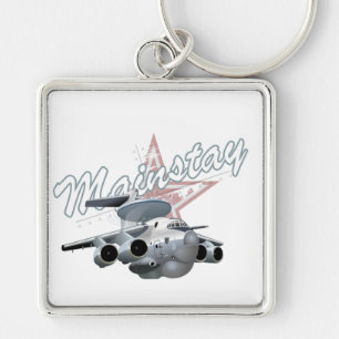 Cartoon military plane key ring