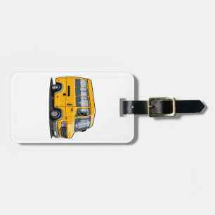 Cartoon mini bus luggage tag