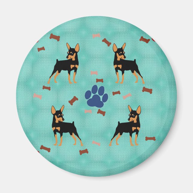 Cartoon Miniature Pinscher Magnet (Front)