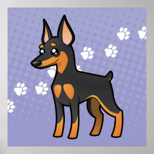 Cartoon Miniature Pinscher / Manchester Terrier Poster