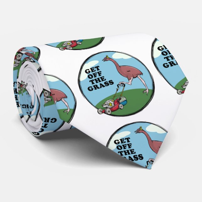 Cartoon Moa extinct NZ bird Tie (Rolled)