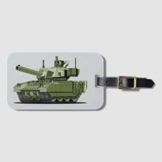 Cartoon modern armored tank luggage tag