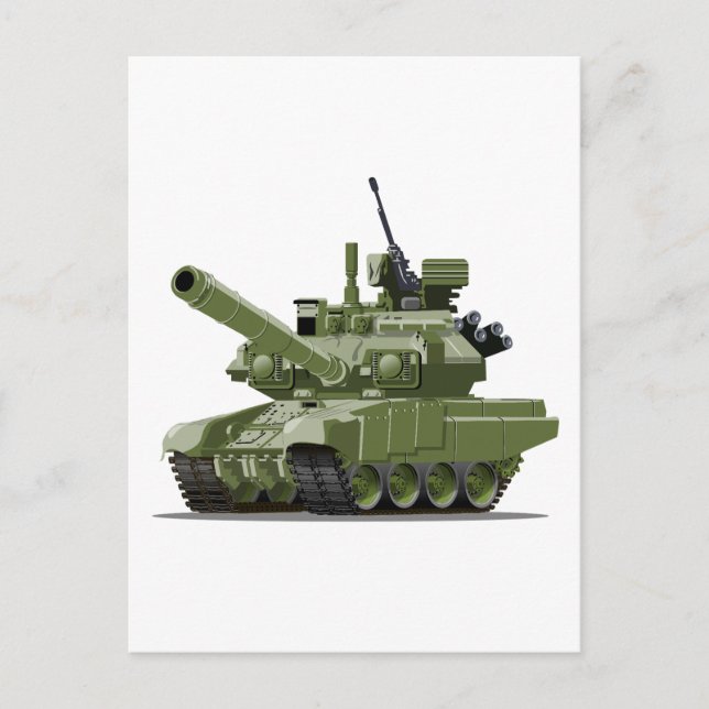 Cartoon modern armored tank postcard (Front)