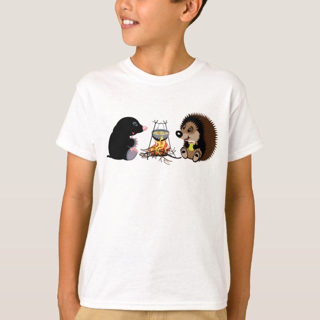 cartoon mole and hedgehog T-Shirt (Front)