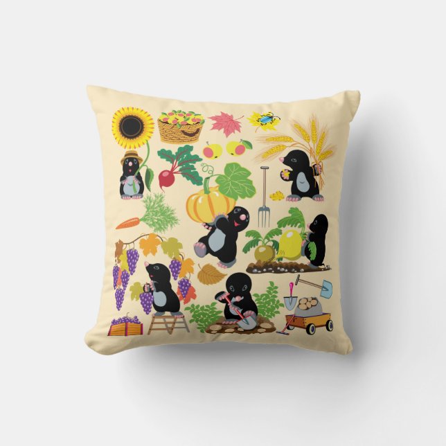 cartoon mole cushion (Front)