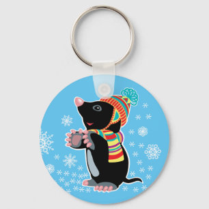 cartoon mole key ring