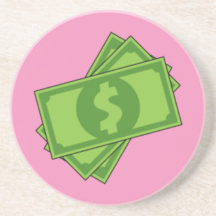 Cartoon Money Dollar Bills Coaster