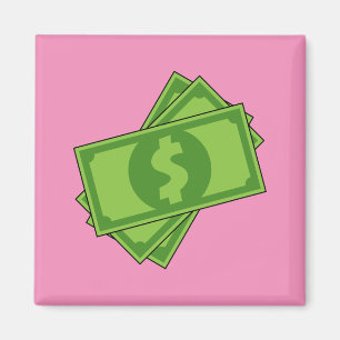 Cartoon Money Dollar Bills Magnet